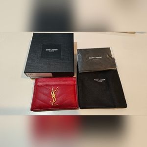 YSL Saint Laurent Monogram Matelassé Leather Card Case